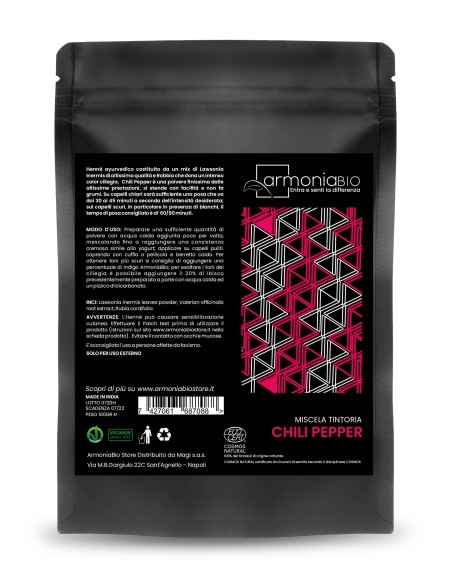Henné Chili Pepper Rosso Ciliegia Intenso Bio - tinta vegetale